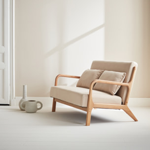Banquette scandinave 2 places bois et tissu LORENS