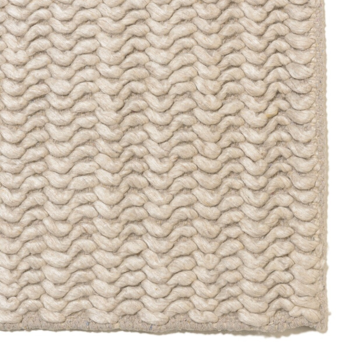 QUENTIN - Tapis rectangulaire 160x230cm en laine tissée couleur beige