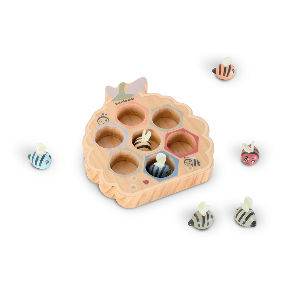 Beeloom- Juego de mesa de madera Beeboard Game para niños