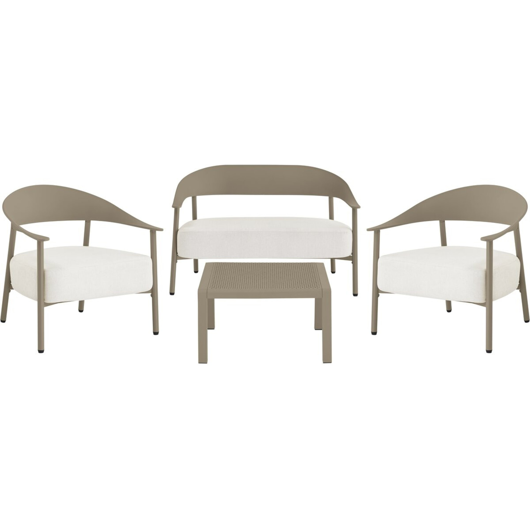 Salon de jardin en métal et plastique "Céora" - 4 places - Taupe