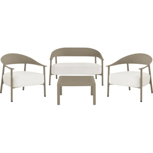 Salon de jardin en métal et plastique "Céora" - 4 places - Taupe