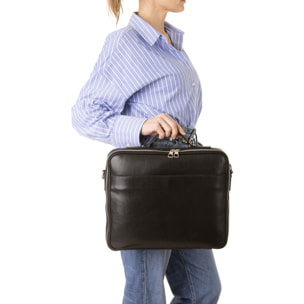 Borsa a mano  unisex In Vera pelle Made in Italy 38x32x6 cm