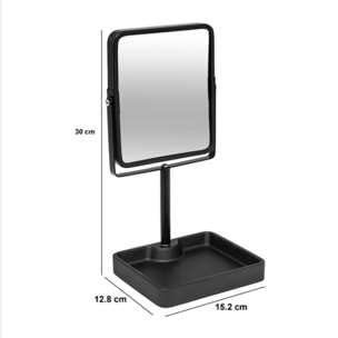 Miroir "Glass" pivotant noir 30x15,2cm