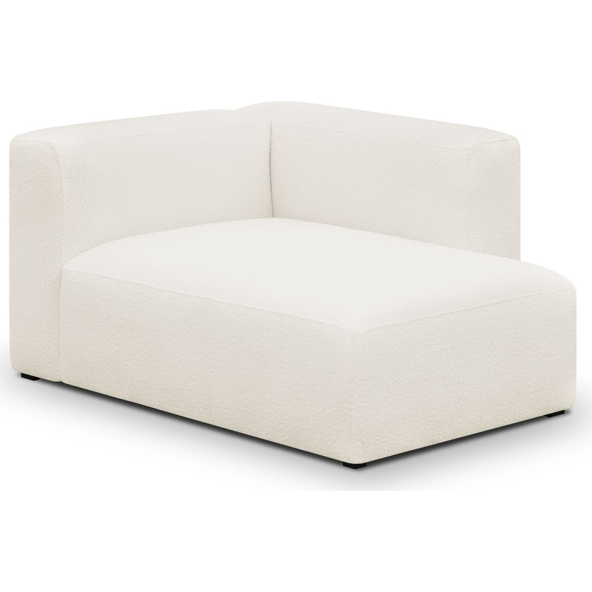 Canapé d'angle à droite modulable 3/4 places en tissu bouclette - MODULO