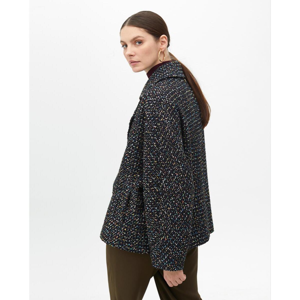 Giacca tweed fili multicolore