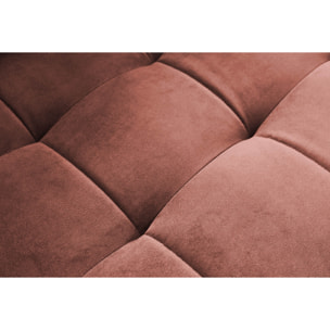Anna - canapé d'angle droit - 5 places - convertible - en velours - Rose
