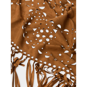 Elena Mirò - Scialle traforato con frange - Marrone