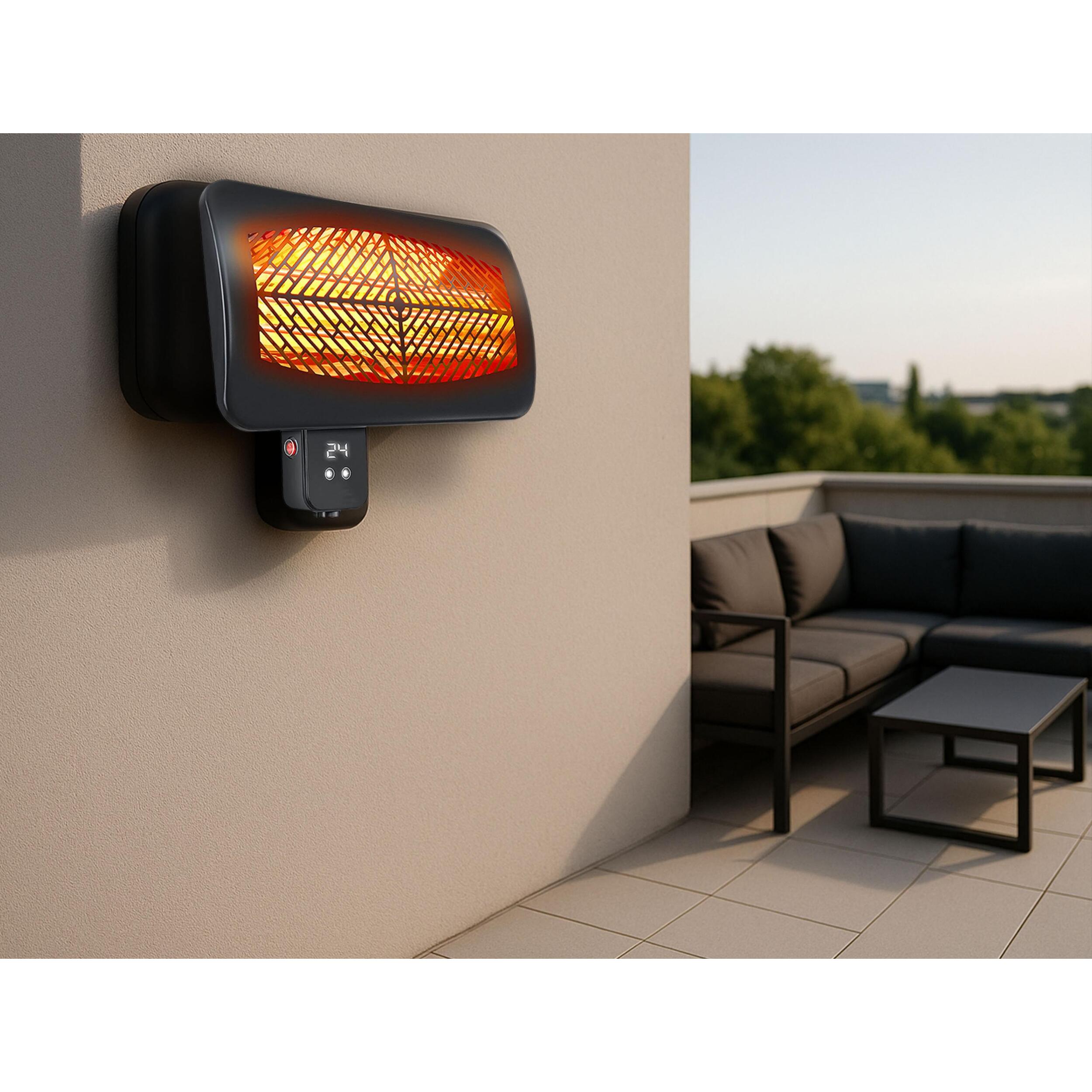 Estufa de exterior digital para pared con mando a distancia HEATY GLEAM WALL PURLINE
