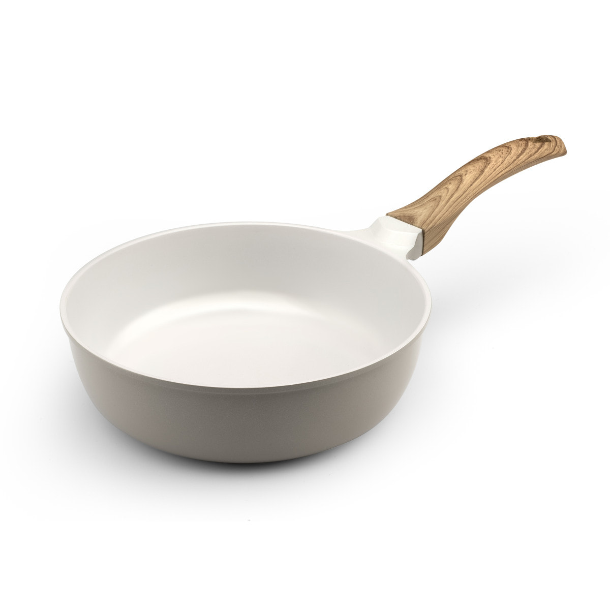 Mythic - Sauteuse 24 cm avec revêtement en céramique blanche et couvercle
