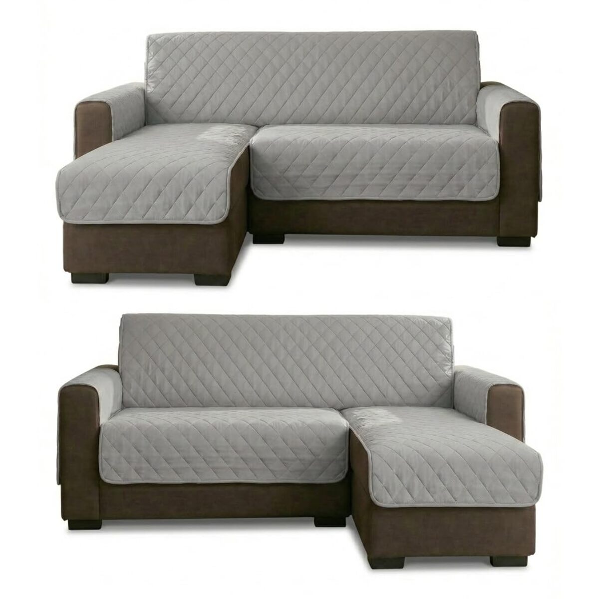 Copridivano 3 posti con penisola impermeabile e antimacchia, telo protettivo con braccioli adattabile a penisola destra e sinistra, vestibilità pratica e ampia copertura, protegge da liquidi e sporco, facile da lavare, ideale per uso quotidiano