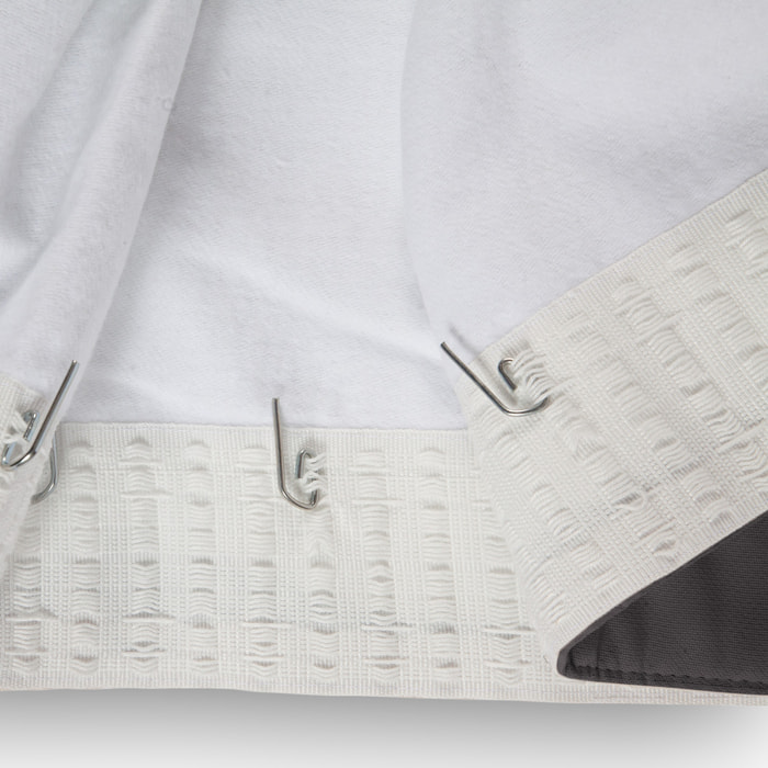 Rideau Phonique Occultant et Thermique 'MOONDREAM' galon fronceur - Argent