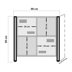 Libreria Dpecorin, Scaffale da ufficio, Mobile portalibri, Biblioteca, 89x35h89 cm, Quercia e Nero