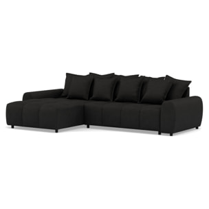 Adelaide - canapé d'angle réversible 4 places en tissu texturé - Noir