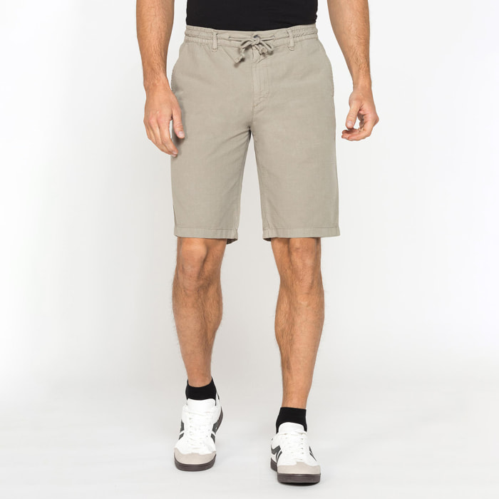 BERMUDA IN RIPSTOP LEGGERO CON ELASTICO E COULISSE