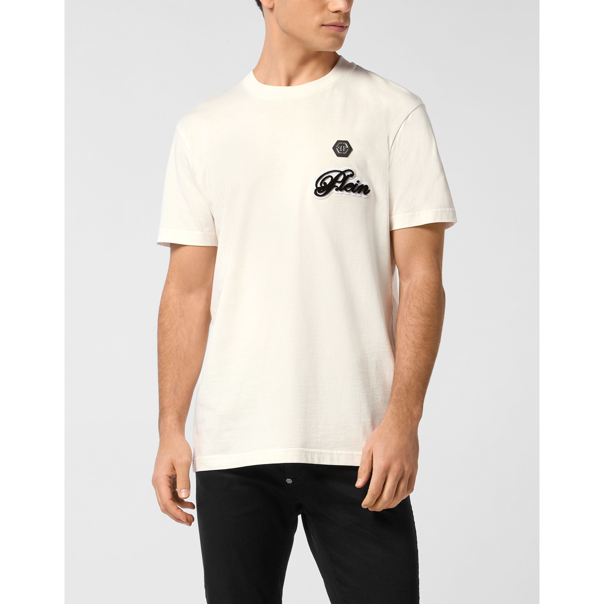 PHILIPP PLEIN Camiseta de cuello redondo y manga corta SIGNATURE