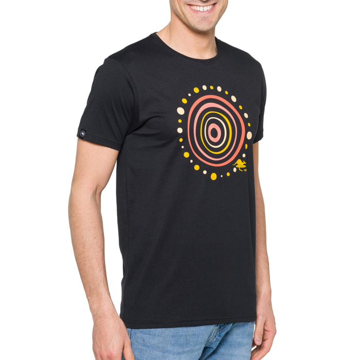 T-shirt in cotone 150 gr Aboriginal Hot Buttered Nero