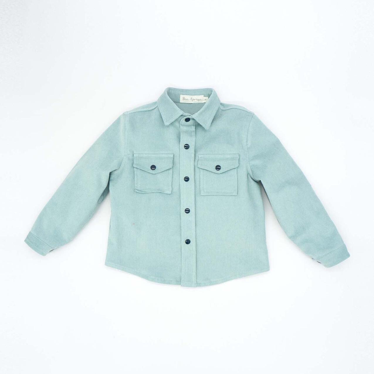 Sobrecamisa de pana verde menta