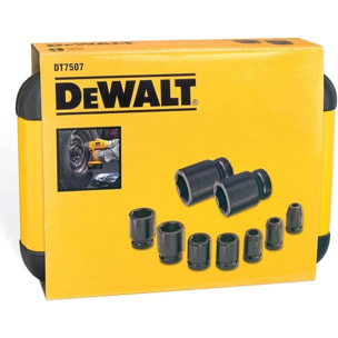 Coffret de 8 douilles à choc + Adaptateur 1/4' hexagonal vers 1/2' carré - DEWALT - DT7507-QZ