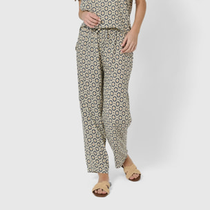 Pantalón largo viscosa waterloo azul grisáceo