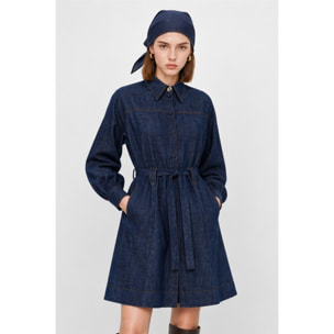 Kocca - Abito a camicia in denim da donna con bottoni e cintura Donna