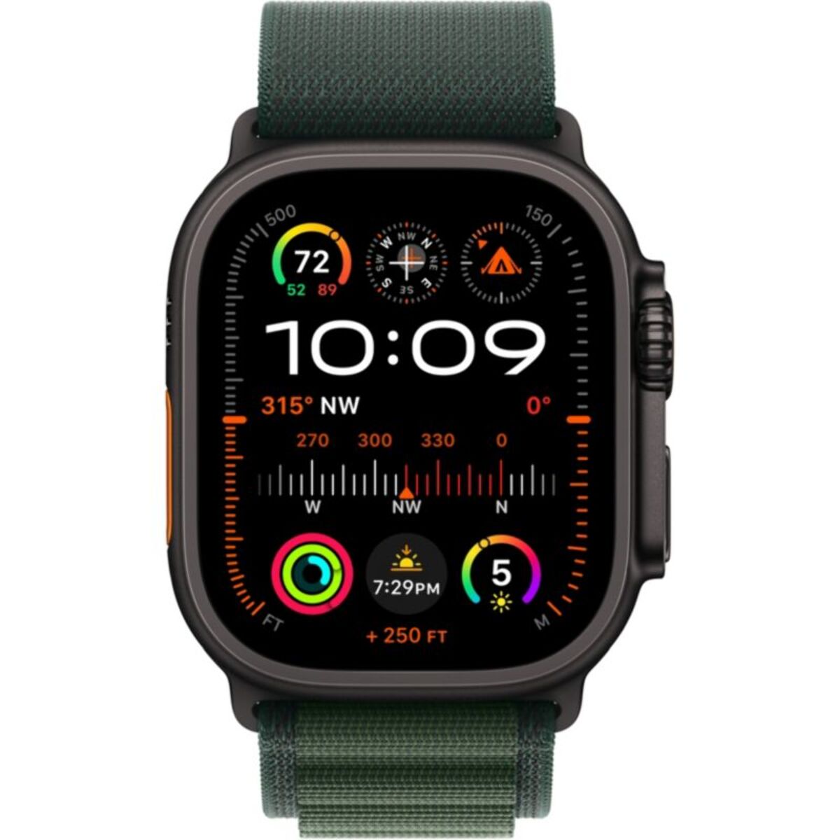 Montre connectée APPLE WATCH Ultra 2 49mm Noir / Vert Loop S Cellular