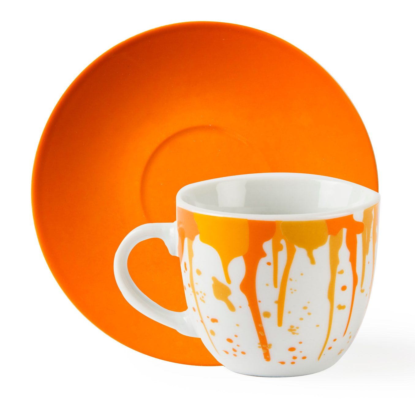 Set 6 Tazzine Caffè con Piattini Excelsa – Dripping, Porcellana Multicolore