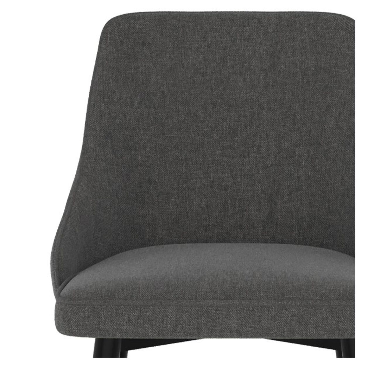 Lot de 2 chaises pour îlot central 66,5 cm en tissu gris foncé - Pipo