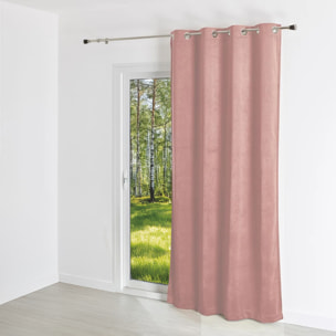 Rideau uni en suédine  - Effet daim et velours - Rose Clair