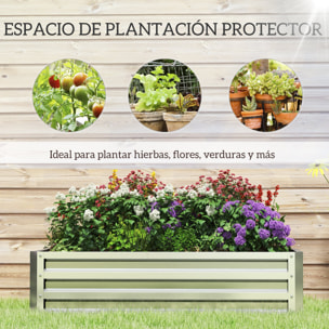 Jardinera Exterior Grande de Acero Galvanizado, Huerto Urbano Elevado para Cultivar Plantas, Flores, Hierba, Macetero Exterior Rectangular con Fondo Abierto, 120x60x30,5 cm, Plata