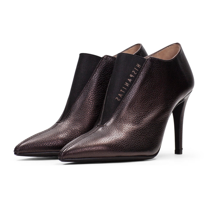 Abotinado Samanta Marron metalizado 9 cm