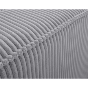 Stella - lit coffre - 140x190 cm - sommier inclus - en velours côtelé - Gris clair