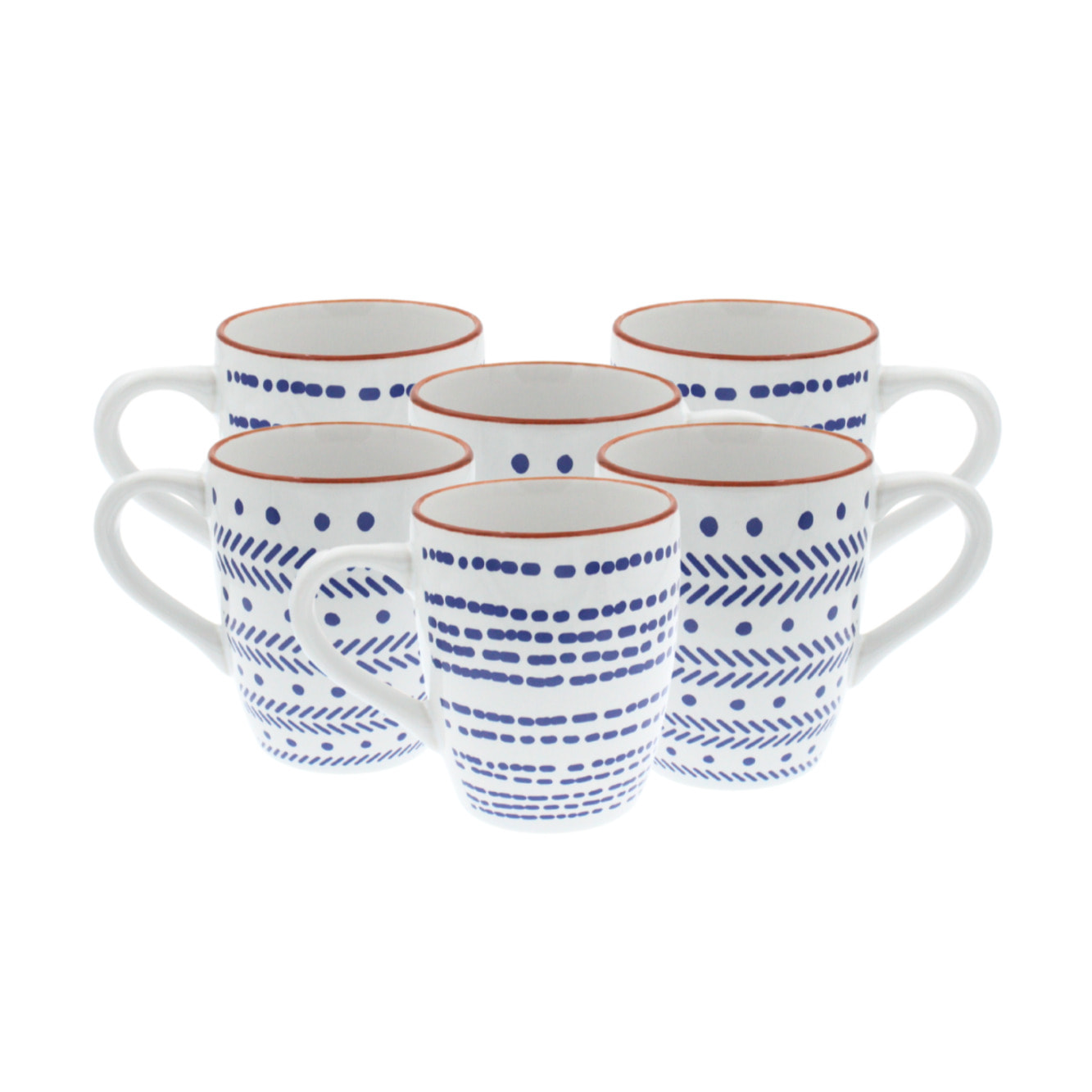 Lot de 6 mugs, SANTORIN