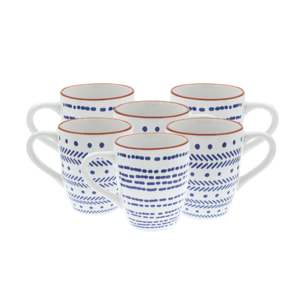 Lot de 6 mugs, SANTORIN