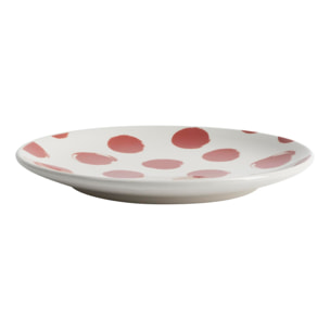 Set de vajilla de 12 piezas de gres con lunares rojos (4 platos llanos 27 cm, 4 platos hondos 21 cm y 4 platos de postre 19 cm) – Dots La Maison