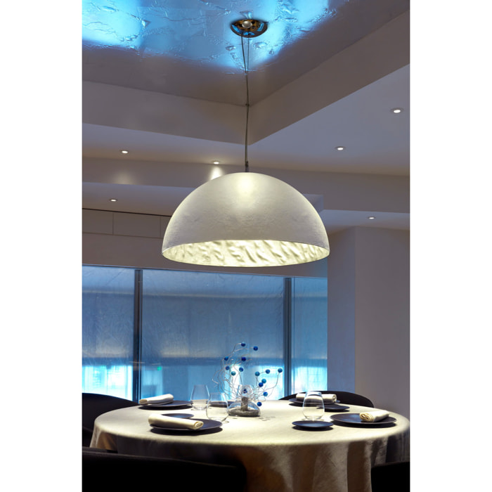 MAGMA Lampe suspension blanche et argent