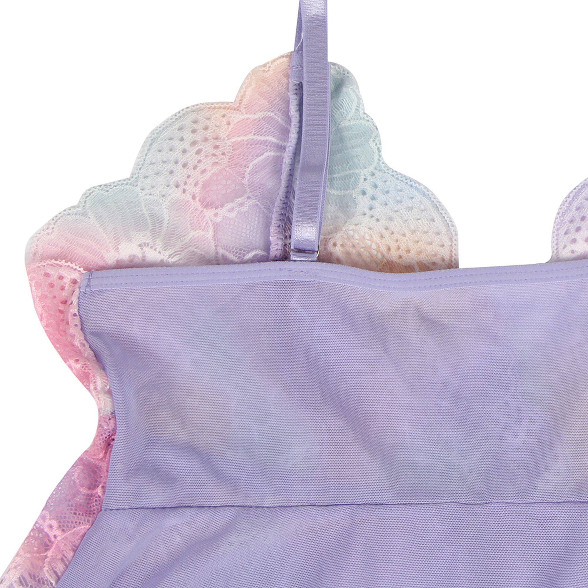 Babydoll morado con encaje color