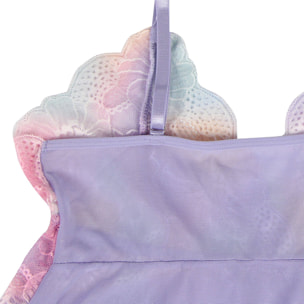 Babydoll morado con encaje color