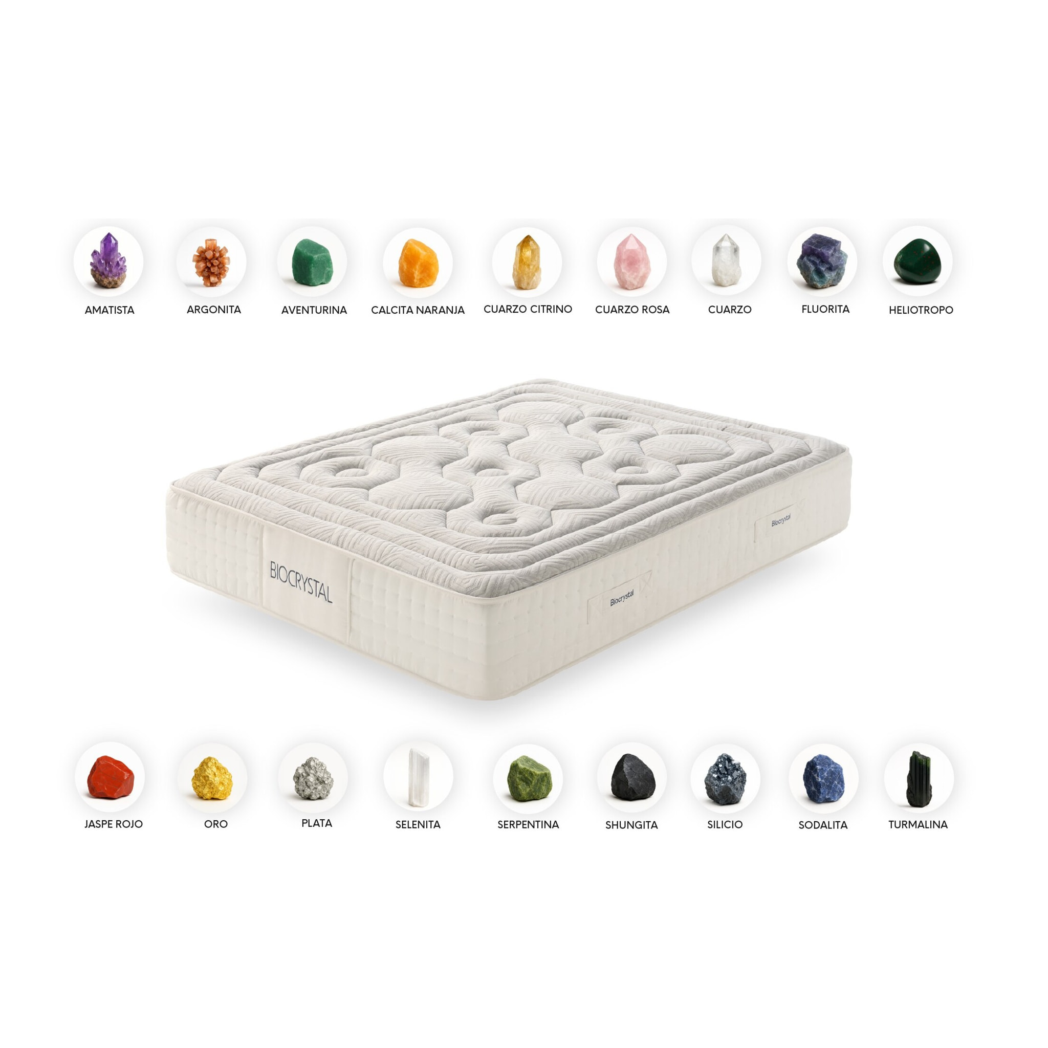 MATELAS BIOCRYSTAL SELENIUM 27 CM, 2 places - Moonia