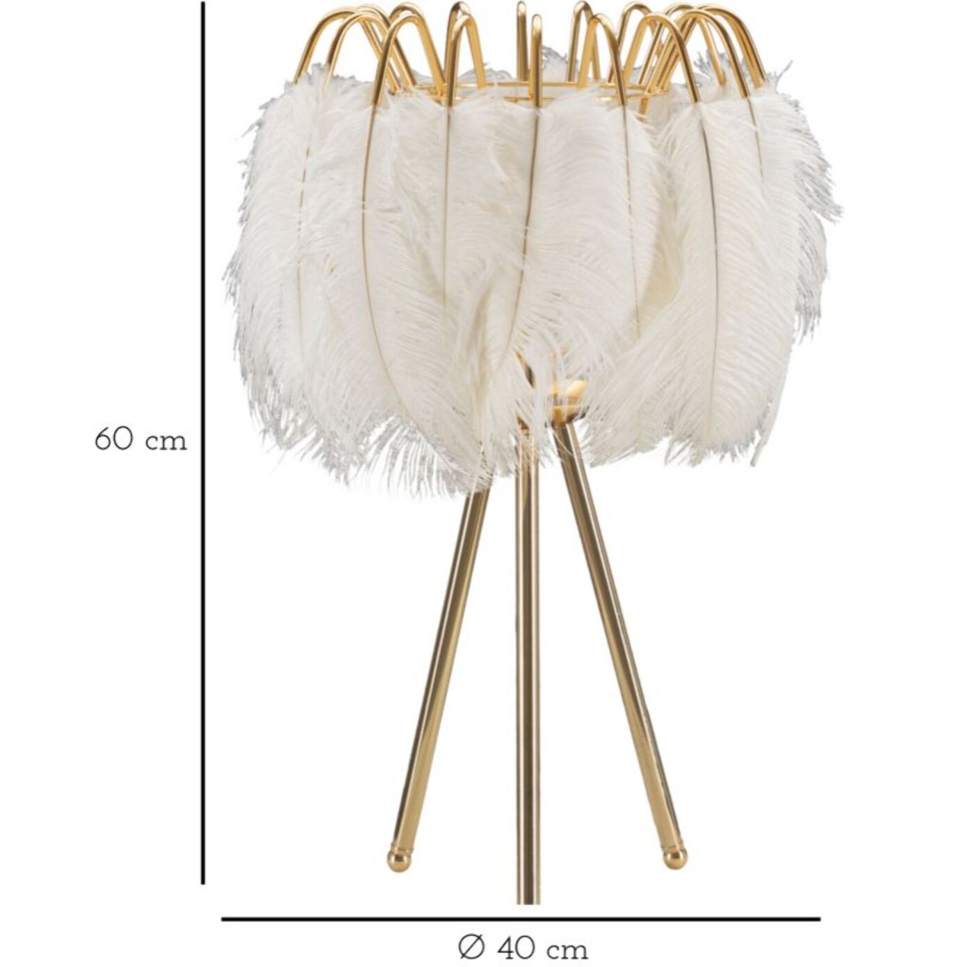 LAMPADA DA TAVOLO FEATHER STAND CM Ø 40X60