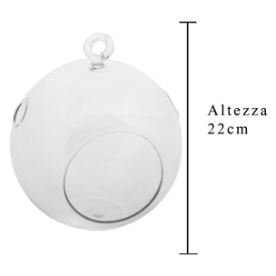 Sfera Di Vetro Forata Da Appendere.20 Cm - Pezzi 3 - 20X22X20cm - Colore: Bianco - Bianchi Dino - Decori Casa E Complementi