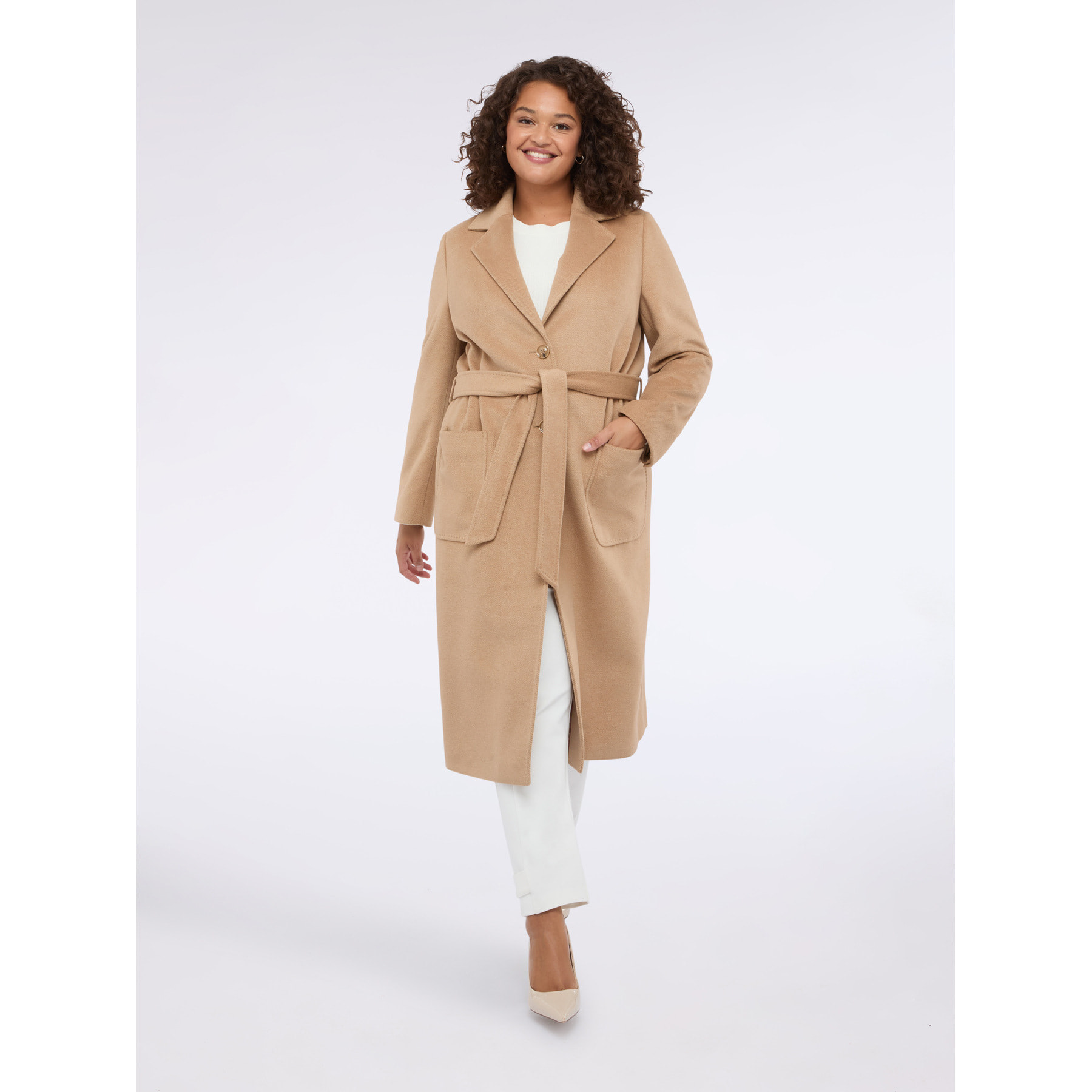 Fiorella Rubino - Abrigo largo con cinturón - Beige