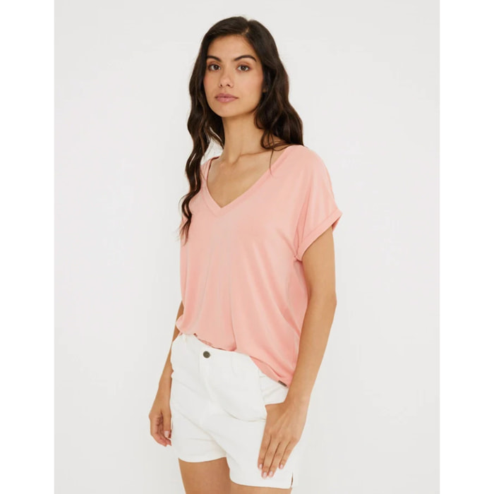 Camiseta Manga Corta Rosa - Amiyin