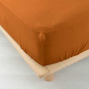 Drap Housse en gaze de coton - Orange