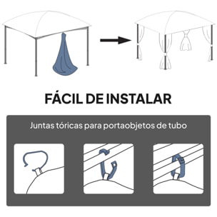 4 Paredes Laterales para Cenador, 3x3 m, Laterales de Carpa con 8 Ventanas de Malla Enrollables, Protección UV 30+, Impermeable, Reemplazo Lateral para Carpa de Jardín, Gris Claro