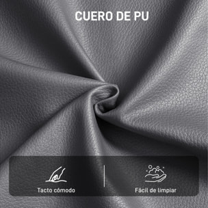 Sillón Giratorio, Butaca de Salón Tapizado en PU, Sillón Lectura con Asiento Acolchado, Reposabrazos, Patas Metálicas, para Sala de Estar, Dormitorio, Gris