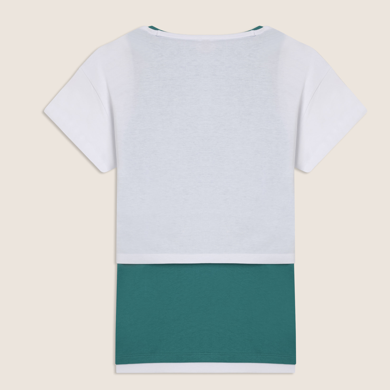 Completo t-shirt cropped e canotta con stampa perlata