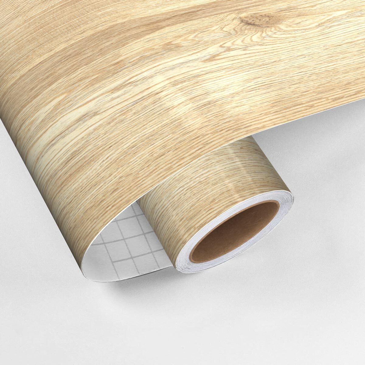 Rouleau revêtement adhésif vinyle au mètre - Sticker lavable Cuisine Meuble Armoire Porte - BOIS CHÊNE BLANC