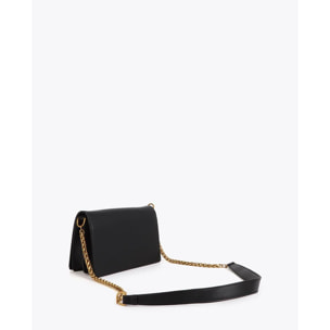 Borsa a tracolla con patta, stampa animalier LC, borchie