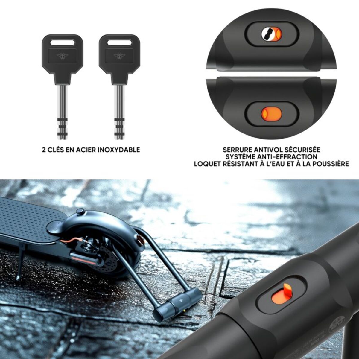 Antivol CASR Antivol U Fub 2 roues Noir