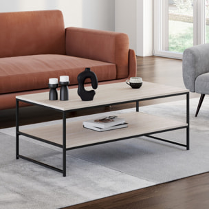 Table basse double plateau effet travertin